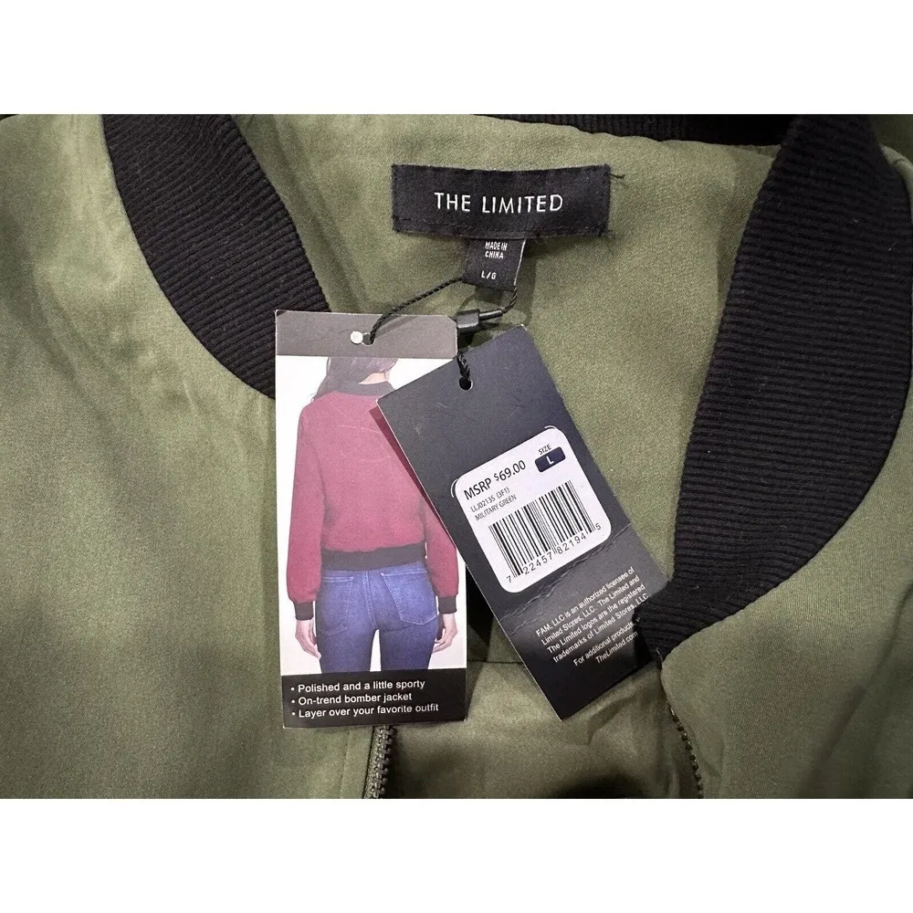The Limited Green Bomber Jacket Large L - Image 6