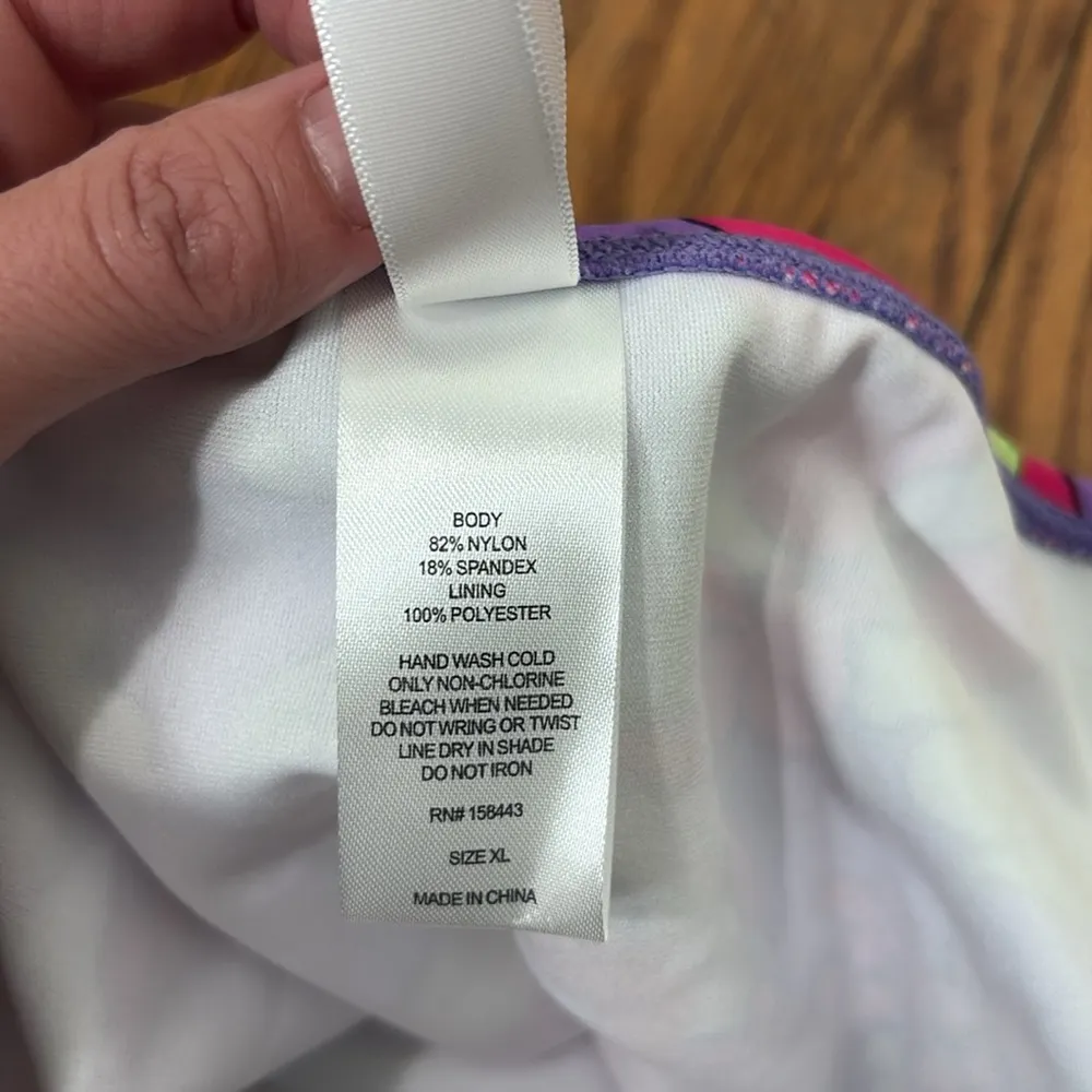 Hula Honey Floral Ruffled Swim Bikini Bottom Separates Purple‎ Juniors XL NWT - Image 5