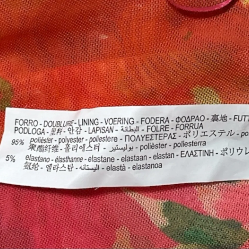 Zara Floral Mesh Ruched Bustier Crop Top Multicolor – Size M - Image 7