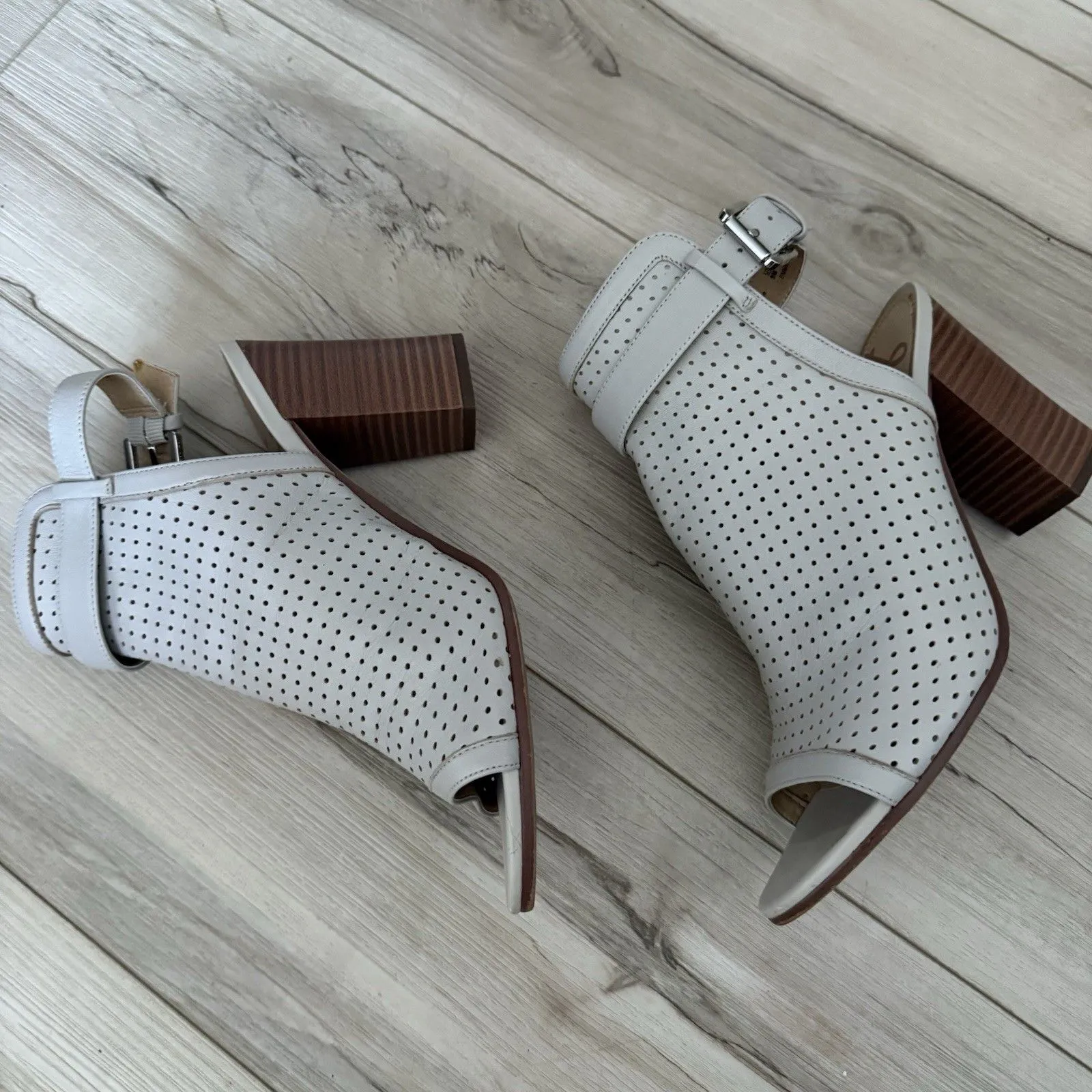 Sam Edelman Emmie Womens Leather Open Toe Slingback Ankle Boots Gray Size 9 - Image 3