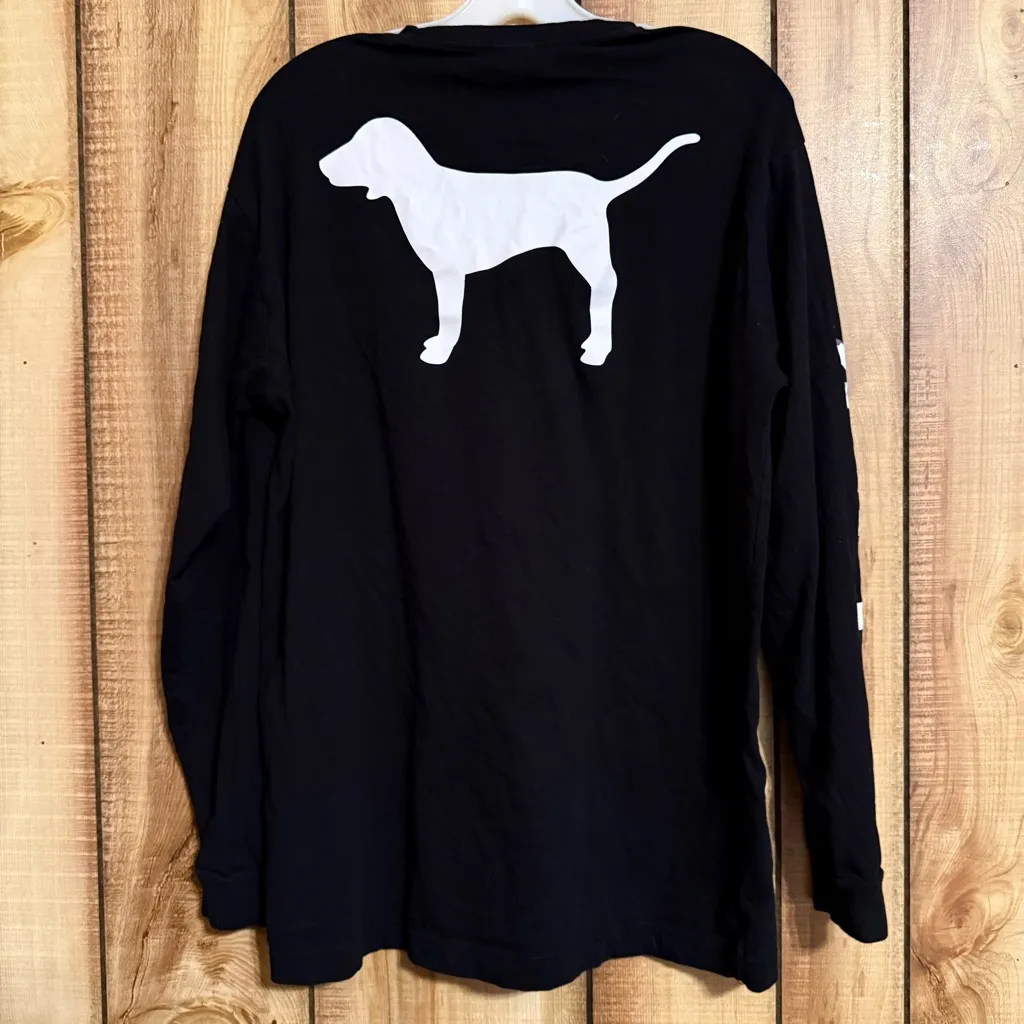 PINK Victoria's Secret Floral Long Sleeve Pocket Tee Size Medium - Image 9