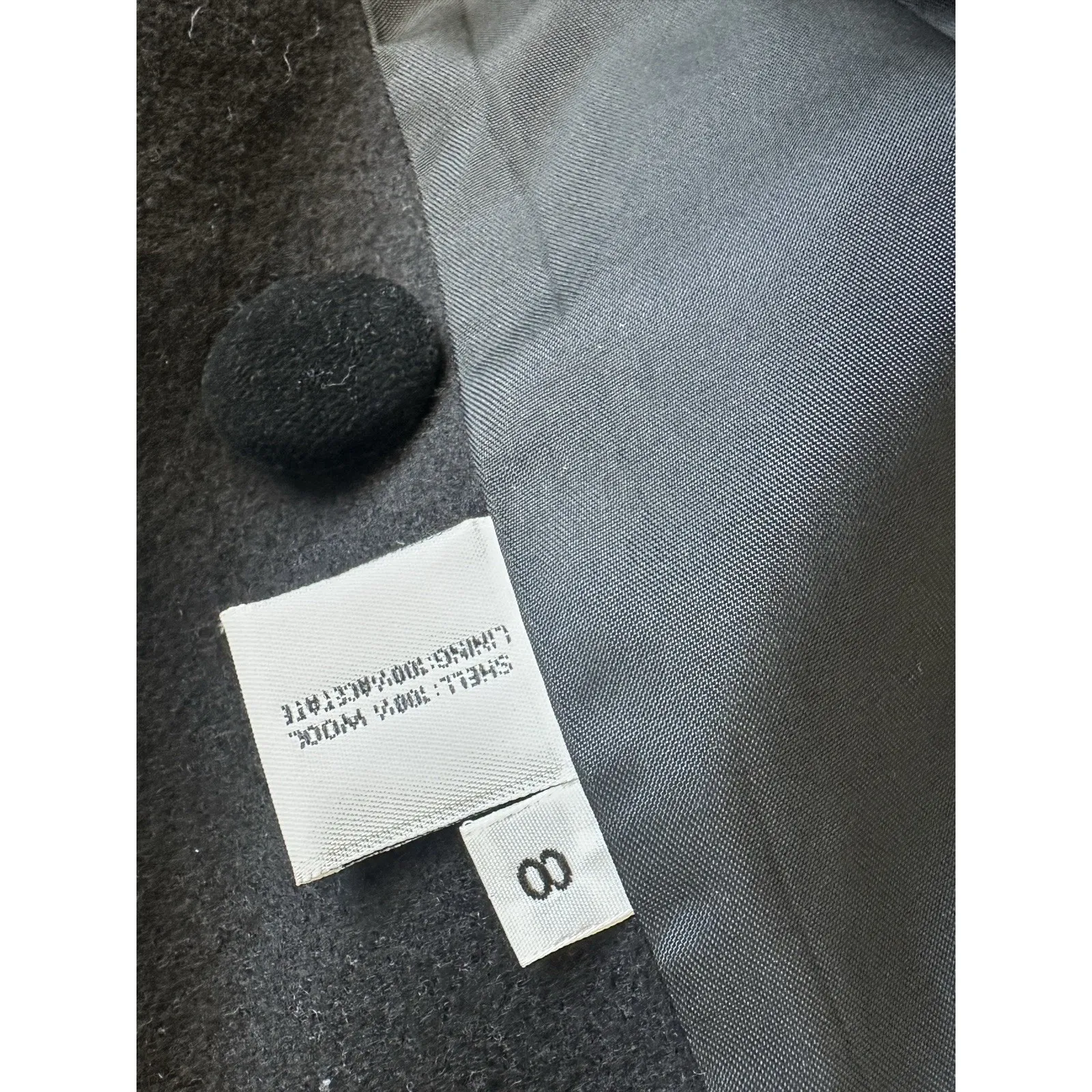 Forecaster Black 100% Wool Swing Coat With Velvet Hood & Cuffs Sz: 8 (b40) - Image 6