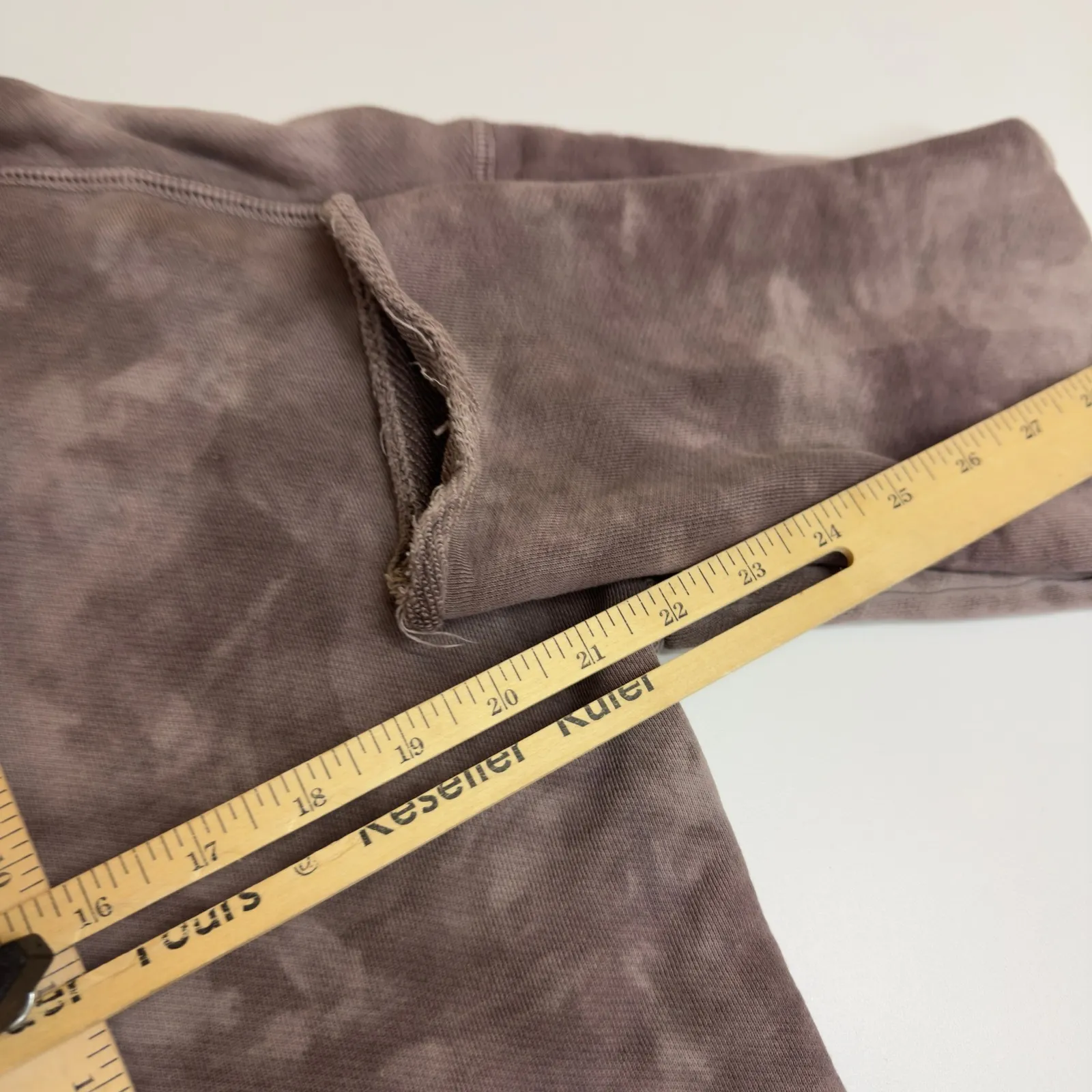 ATM Sweatshirt Womens Small Tie Dye Pullover Distressed Raw Hem Made in Peru Brown - Image 9