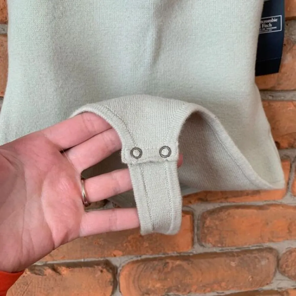 Abercrombie & Fitch Womens XS Bodysuit Light Green Cross Back Knit Cotton Pastel - Image 3