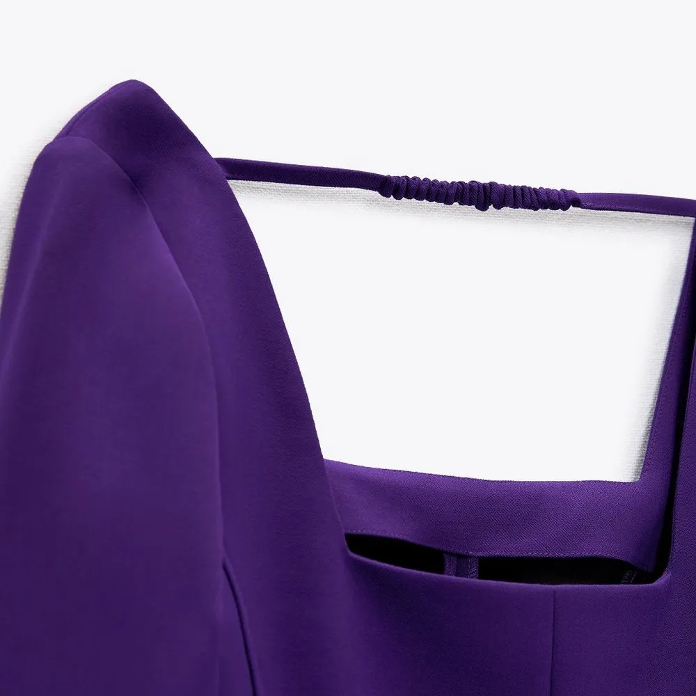 NWT ZARA CROPPED TOP PURPLE BLOGGERS FAV LONG SLEEVE - Image 5