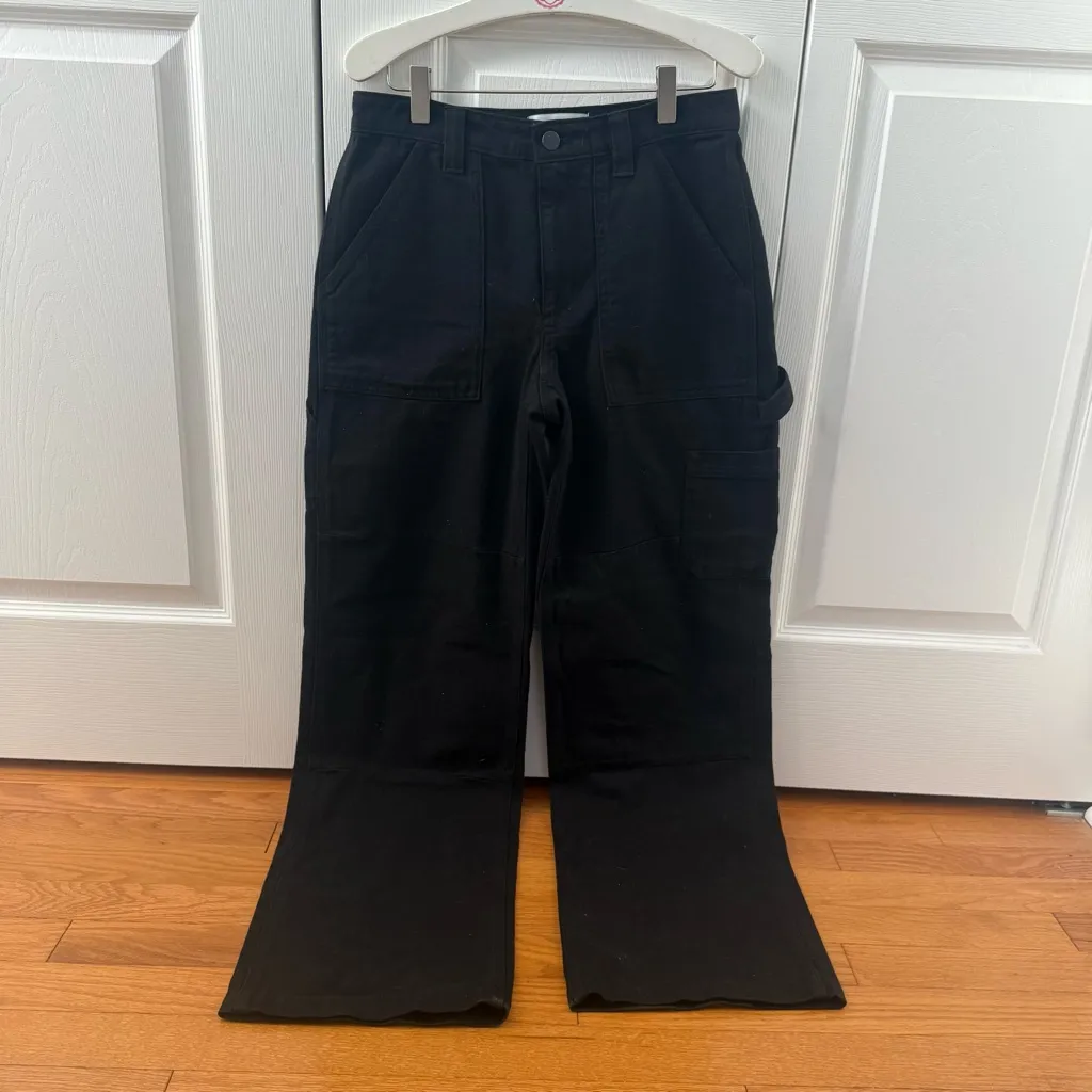 Aritzia TNA The Greenwich High Waisted Twill Carpenter Pants in Black - Image 2