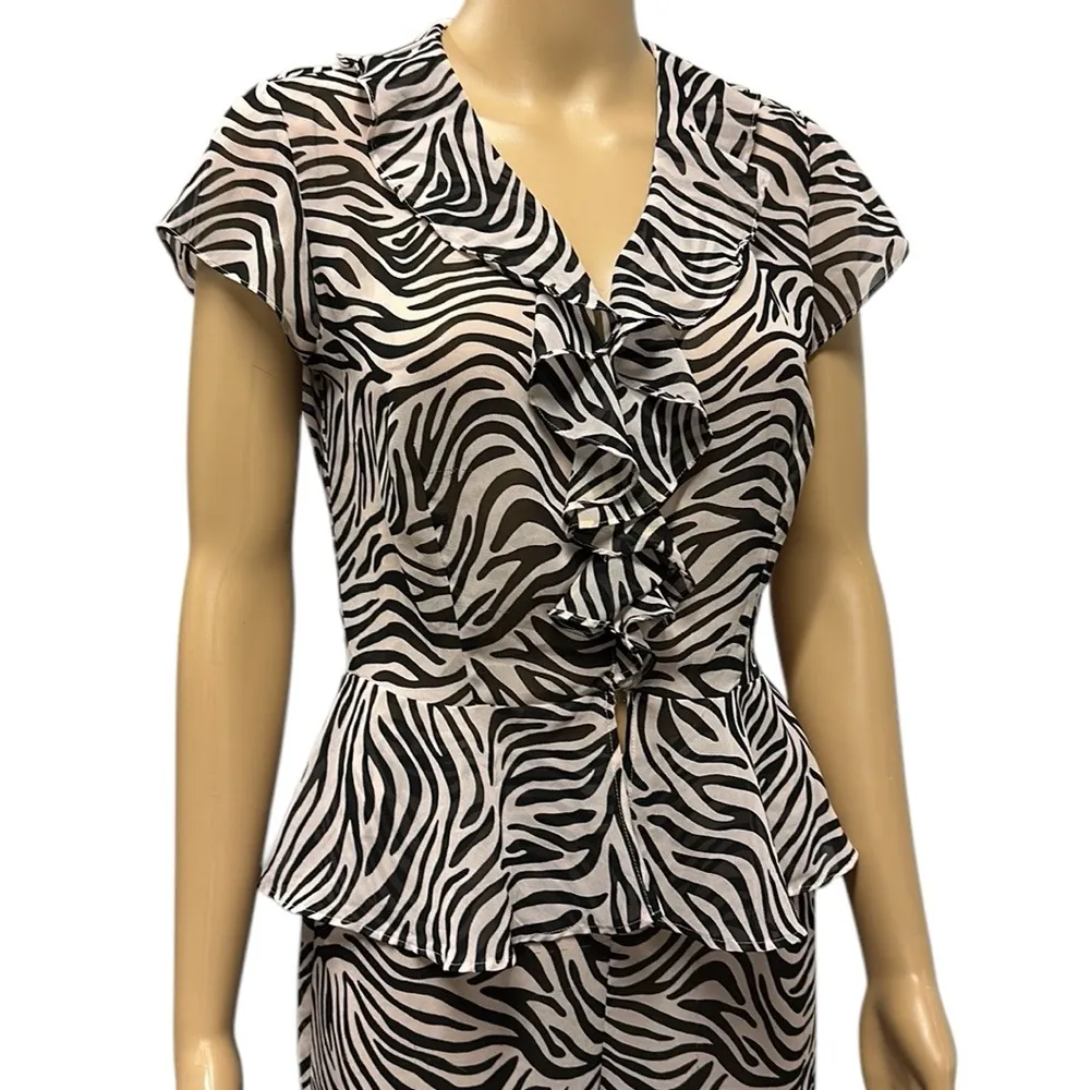 Victorias Secret 2 Piece Set Vintage Sleep PJ Loungewear Animal Print Womens M - Image 4