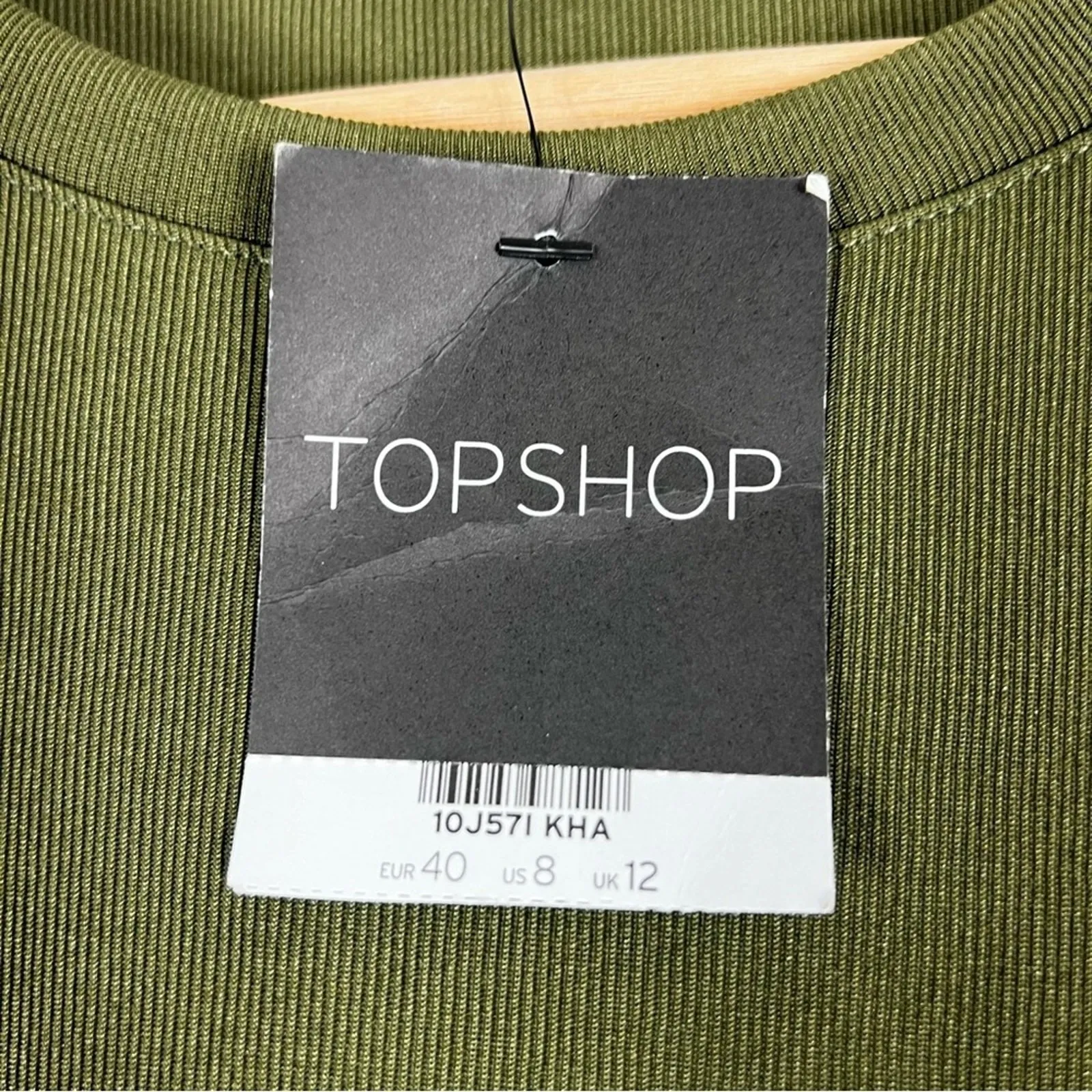 NWT Topshop Cutout Midi Dress Womens 8 Olive Bodycon Modern Going Out Chic - Image 5