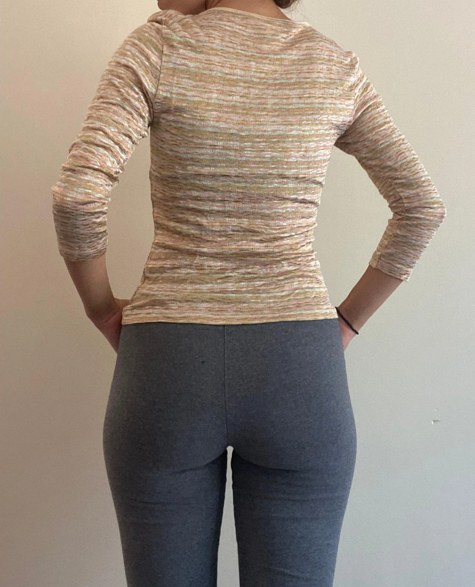 Pastel Rainbow Knit Top Pink Size M - Image 5