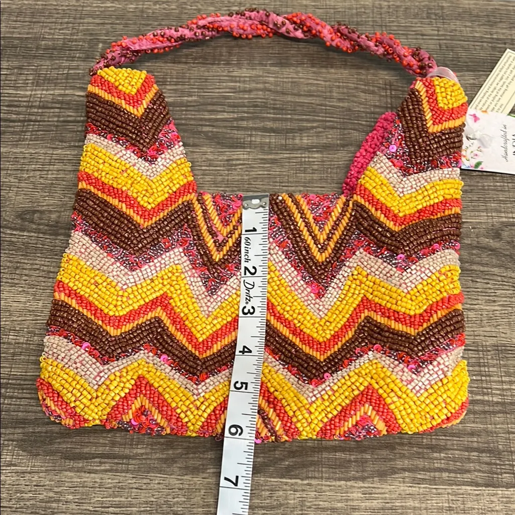 Boho Beaded Bag 🧡💛🤎 Yellow - Image 7