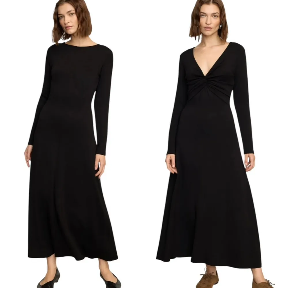 Modern Citizen Chloe Reversible A-Line Jersey Midi Dress Black Size S - Image 13