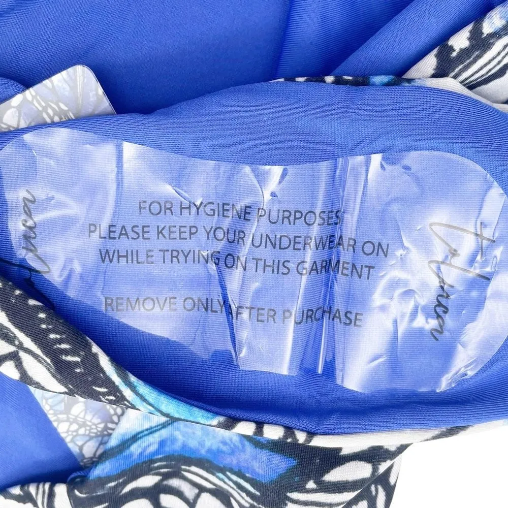 NWT Toluca Swim Gia Ruched Maxi Bottoms Adonis Print Blue Butterfly Size Medium - Image 6