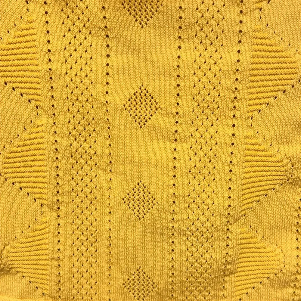 Anthropologie Free the Roses mustard off the shoulder sweater crop top - Image 4