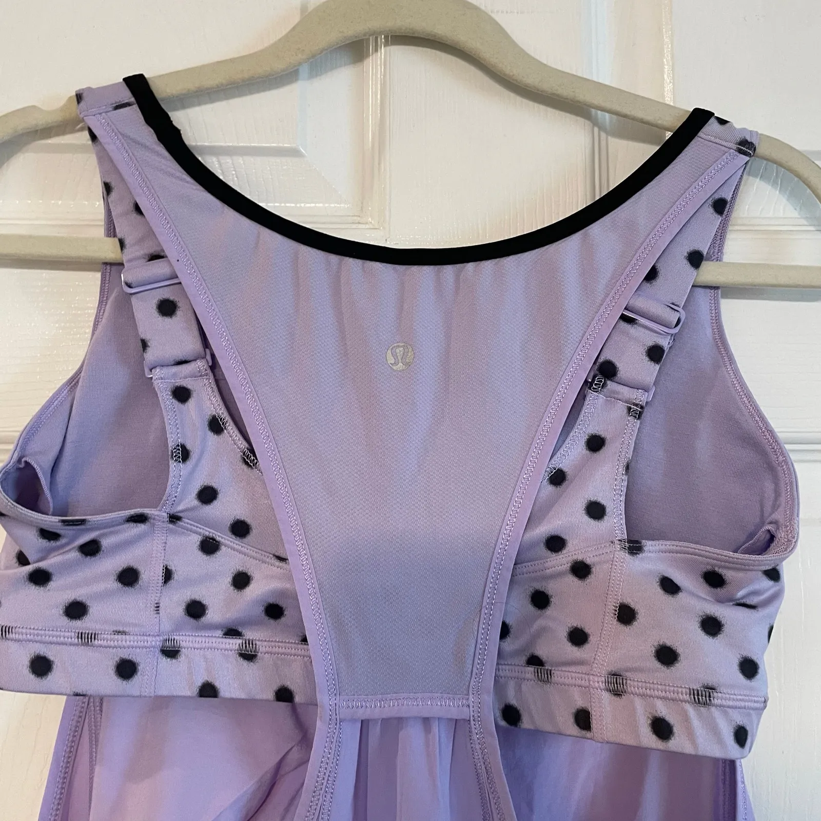 Lululemon Run: For Your Money Tank Lilac / High Noon Dot Lilac / Black Sz 10 Purple - Image 4