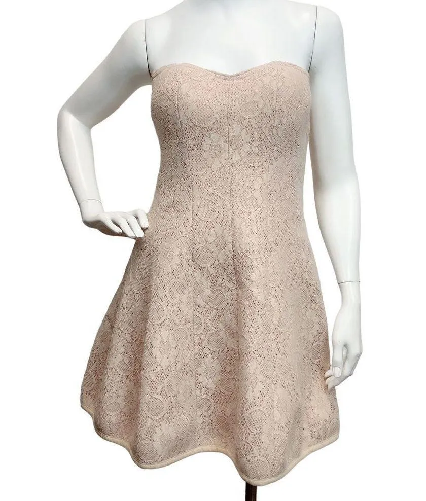 Wow Couture Women’s Sz 0 Taupe Strapless Sweet Heart Neckline Mini Lined Dress - Image 4