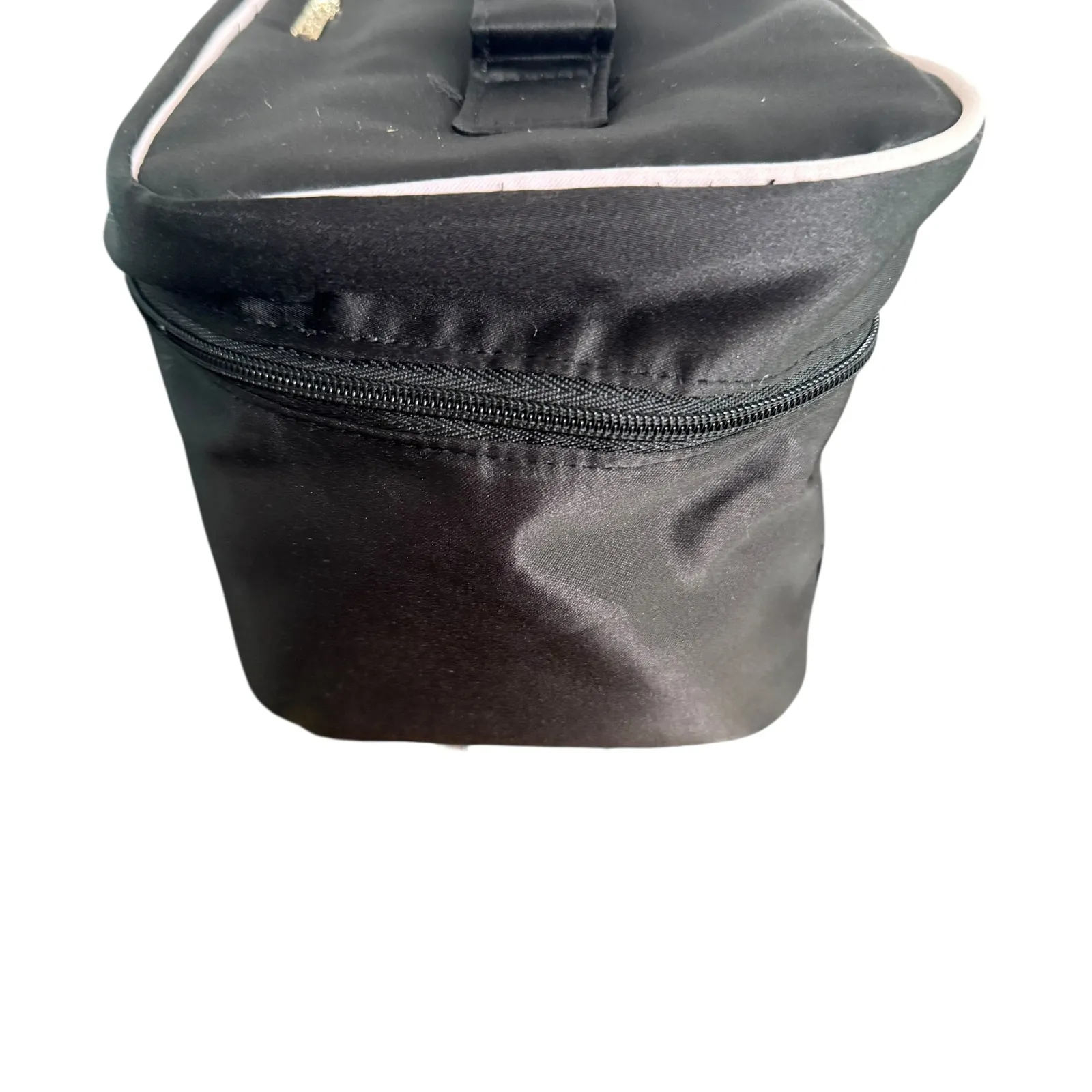 Victoria's Secret‎ Black Satin Cosmetic Travel Bag Bra Organizer Black Pink - Image 15
