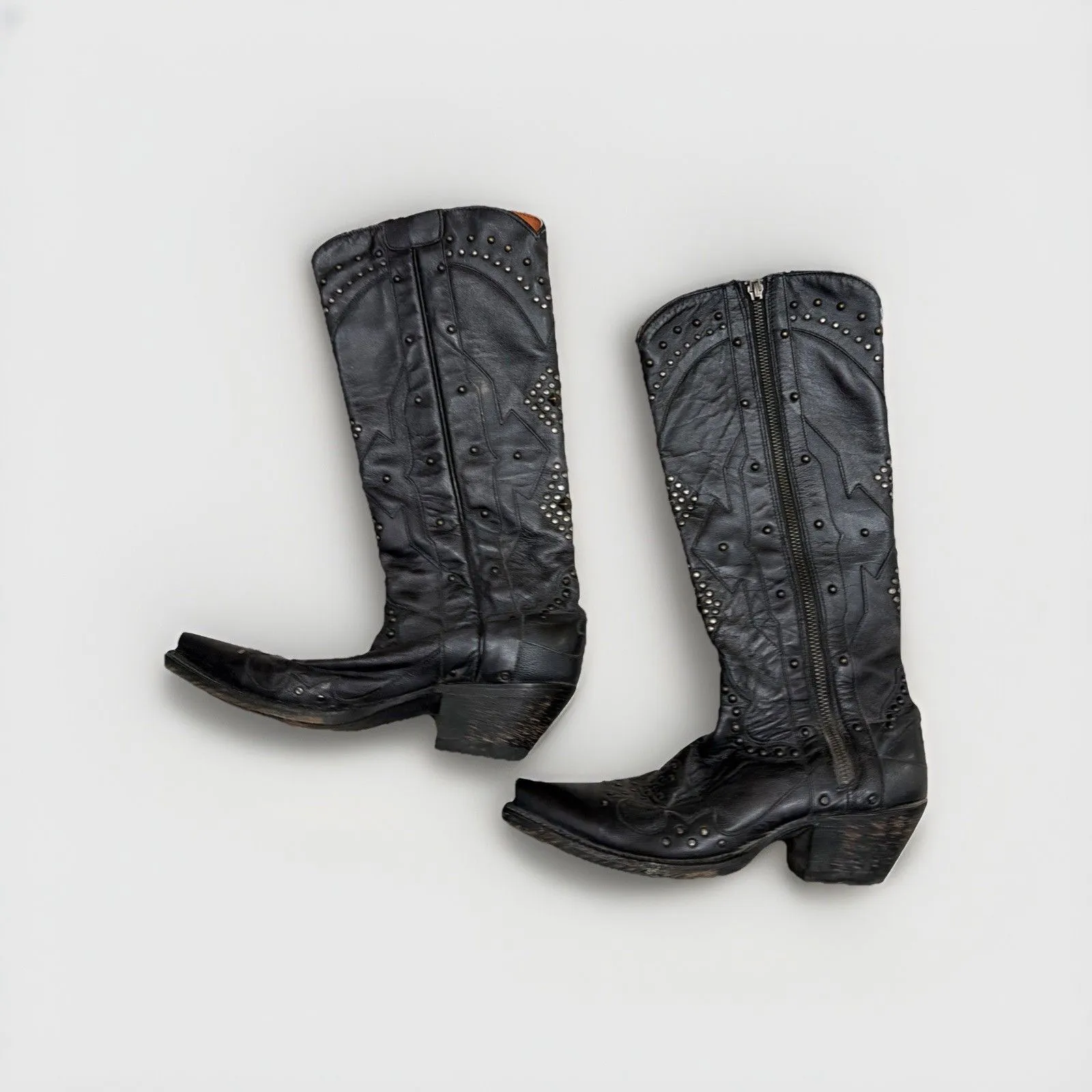 Dan Post Women's Daredevil Studded Tall Western Boots - Snip Toe Size 6 - Image 2