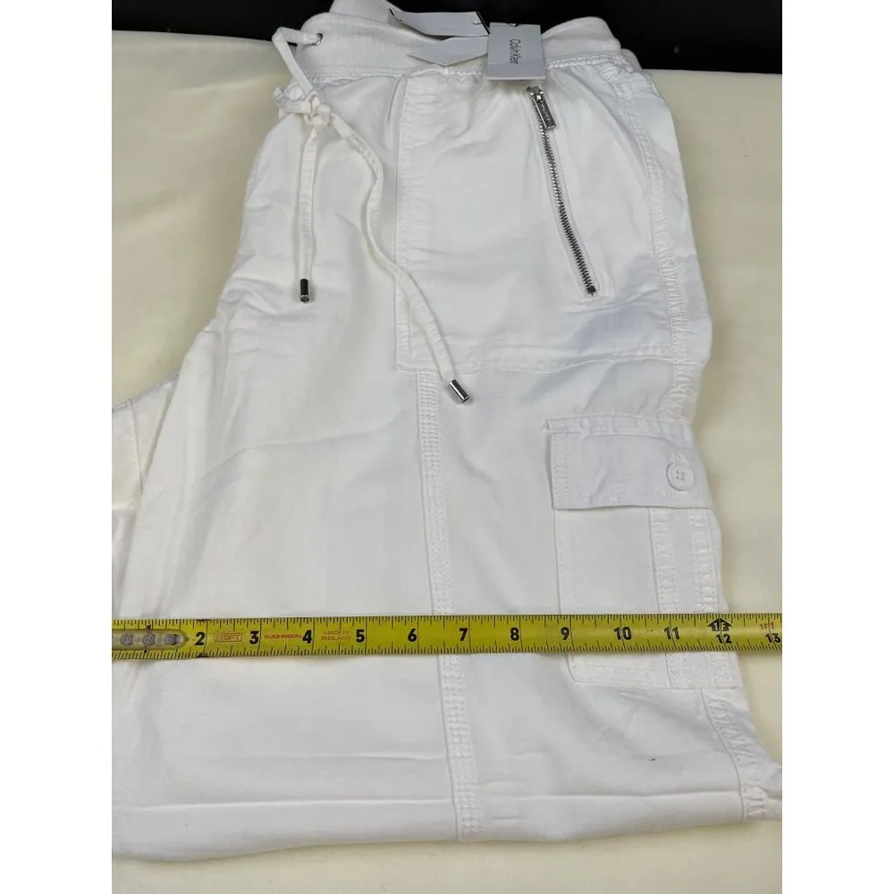 Calvin Klein Women's White Stretch Capri Pants/Zipper Pockets Size XL SKU 4989 - Image 6