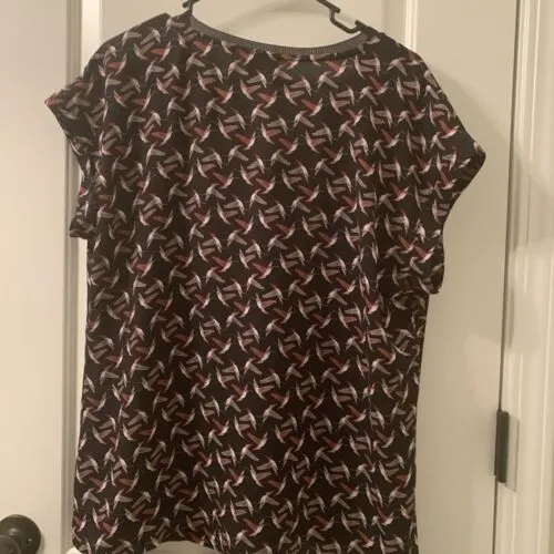 Worthington Women’s Bird Print Blouse Top Sleeveless Size Large - Image 7