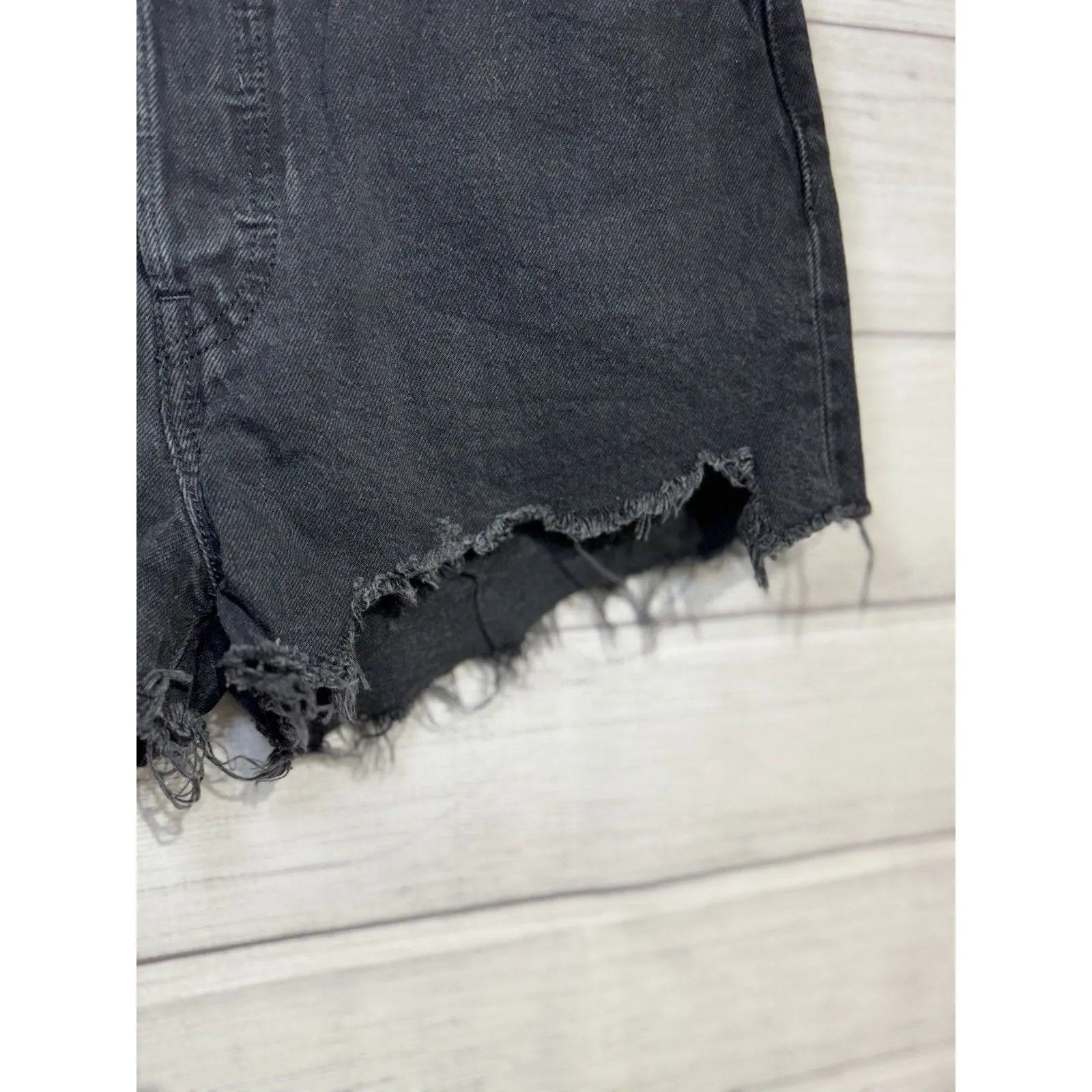 Levi Strauss Shorts Womens W29 501 Button Fly Black Raw Hem Grunge High Rise - Image 12
