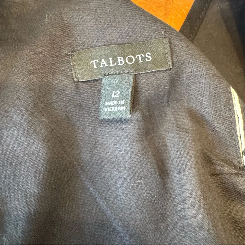 Talbots 100% Cotton Floral/Jungle Cat Black and White Dress.Sz12 excellent cond - Image 12