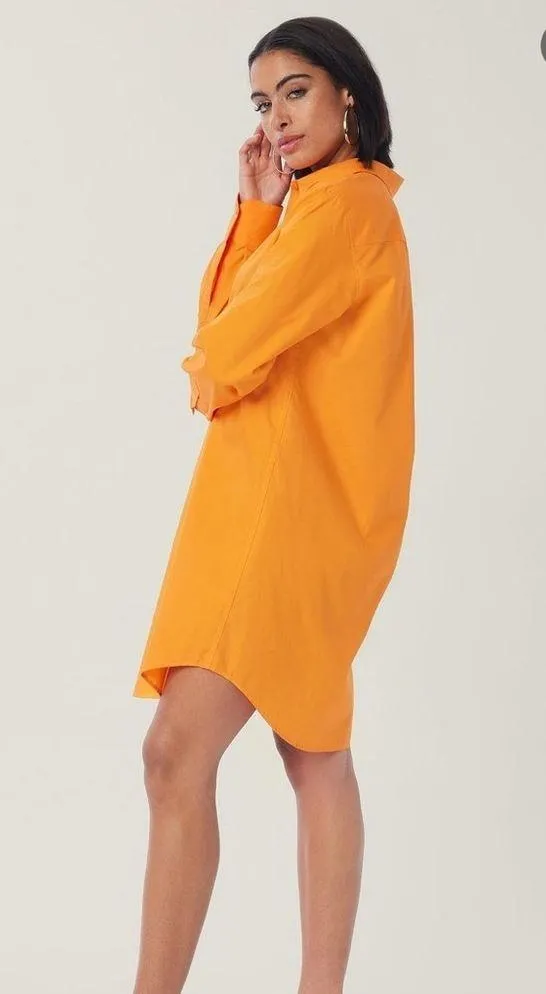 NWOT Lita by Ciara oversized shirt dress orange small - Image 4