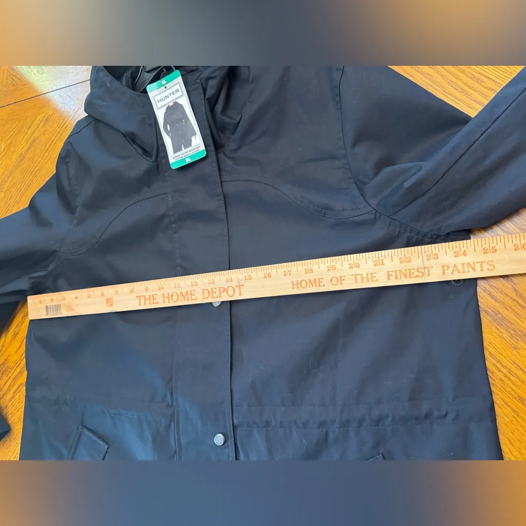 HUNTER Water Resistant Smock Jacket Rain Coat BLACK - Image 4