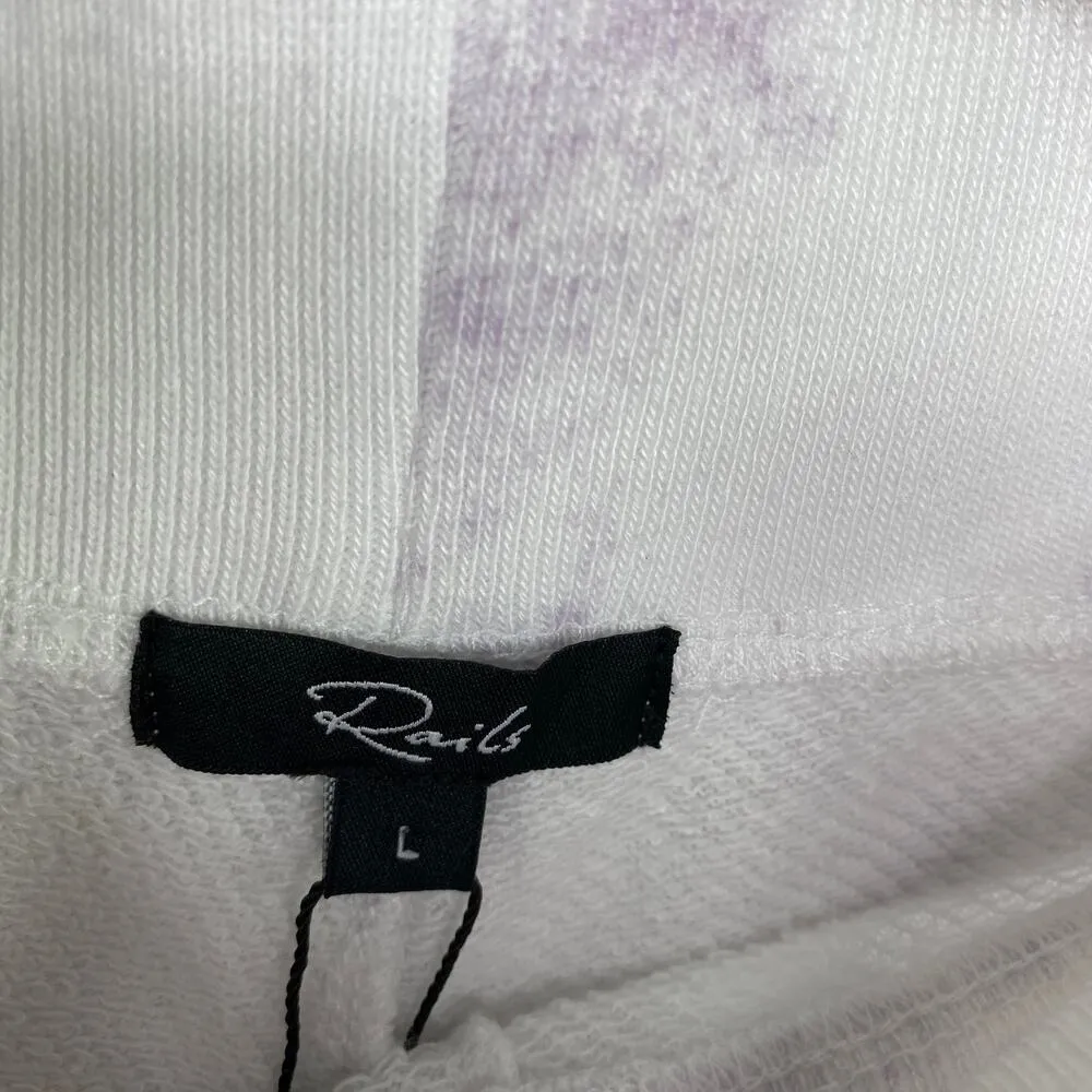 Rails Womens Tie Dye Lounge Shorts Size L NWT White Purple Casual Comfort - Image 5