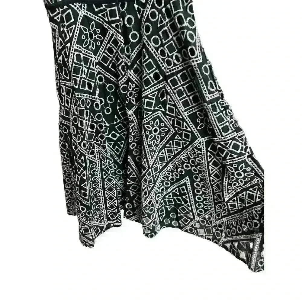 Banana Republic Geo Lace Strappy Dress Black White Size 0 Petite - Image 9