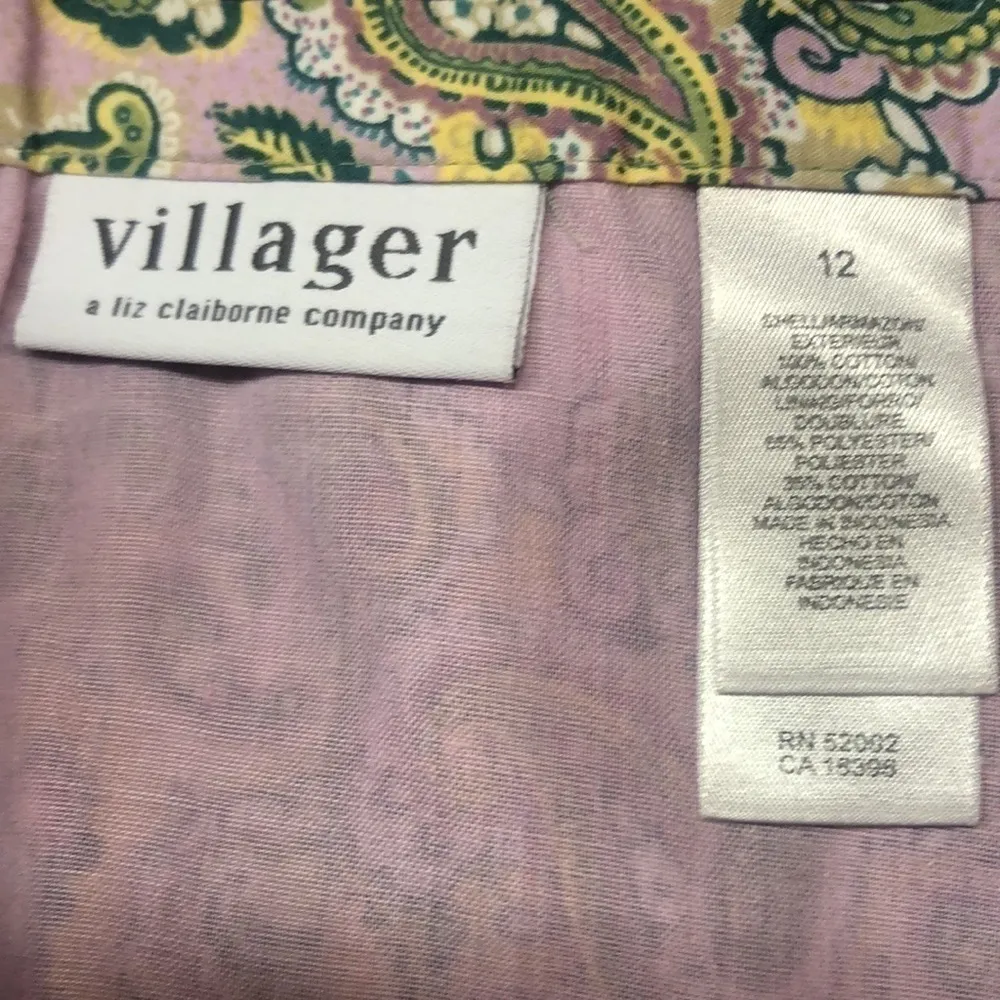 𝅺Villager Liz Claiborne pastel Paisley Print A-line Skirt Size 12 - Image 7