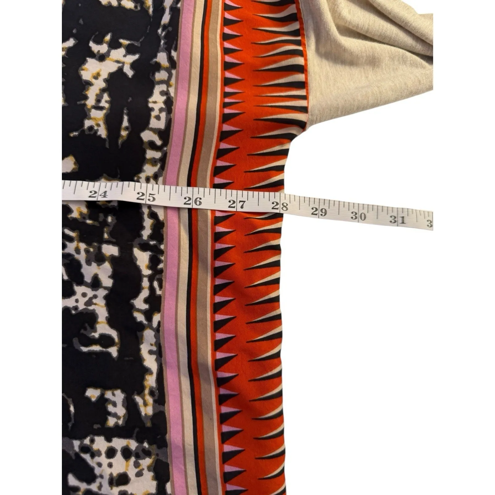 Cabi Boho Southwest Top Medium Silk Mixed Media Kerchief Artsy Bohemian Casual - Image 8