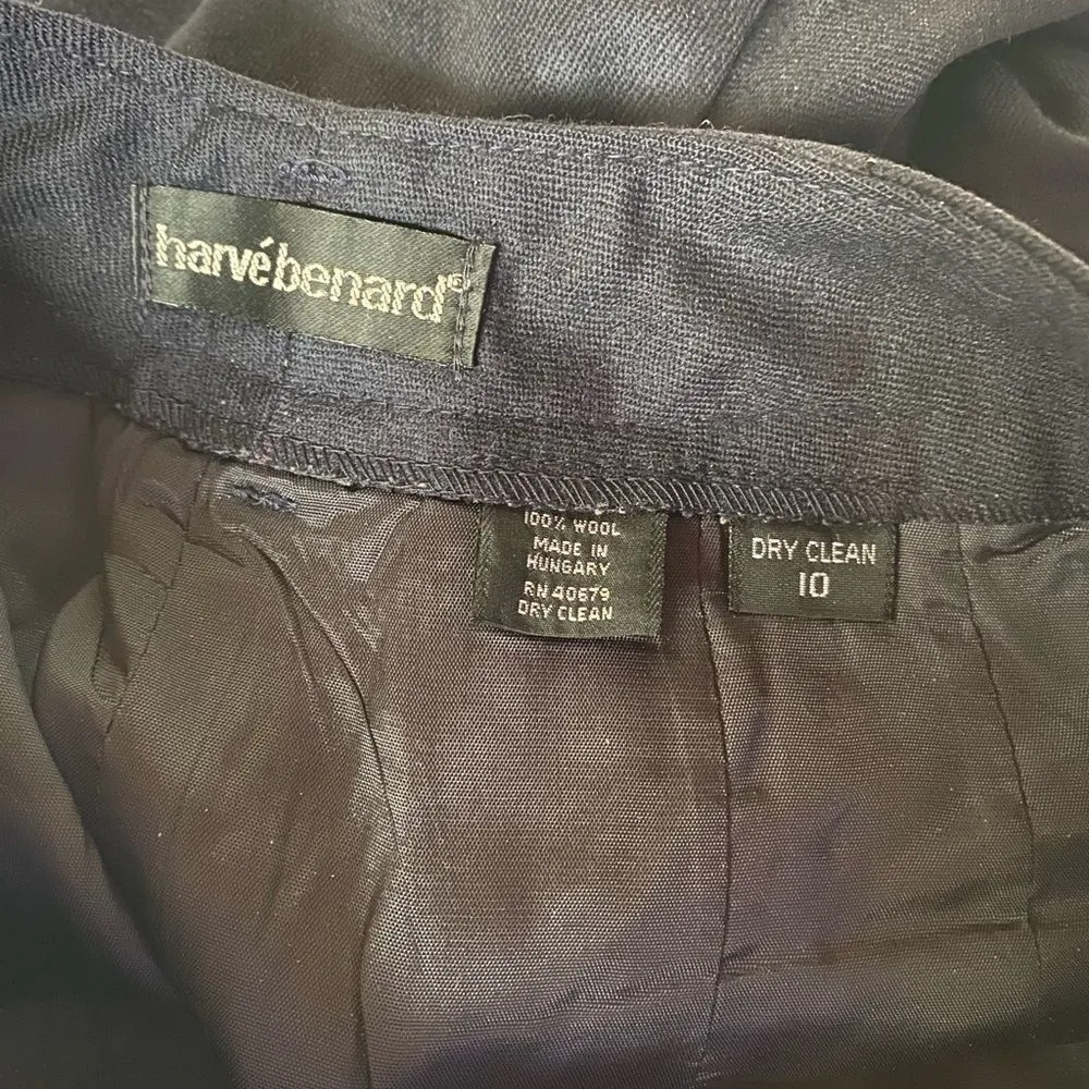 Vintage Harve Benard Black High-Waisted Wool Pants Women’s Size 10 - Image 3