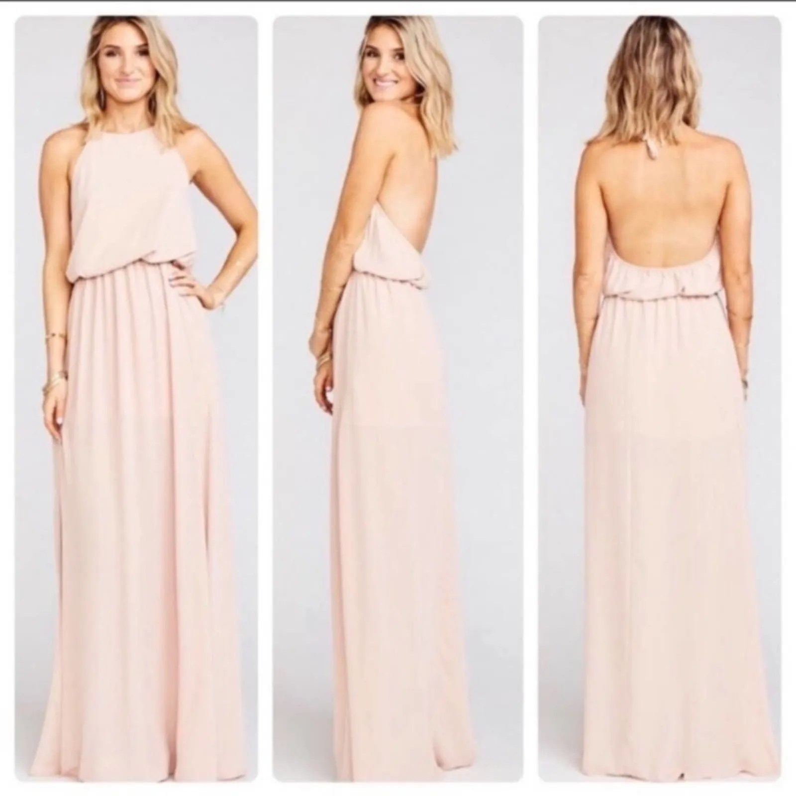 NWT Show me Your Mumu Heather halter maxi dress in dusty blush MEDIUM - Image 6