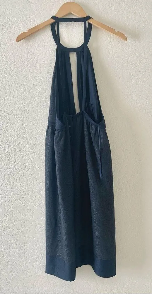 Stella McCartney Navy silk keyhole dress with pockets - Image 4