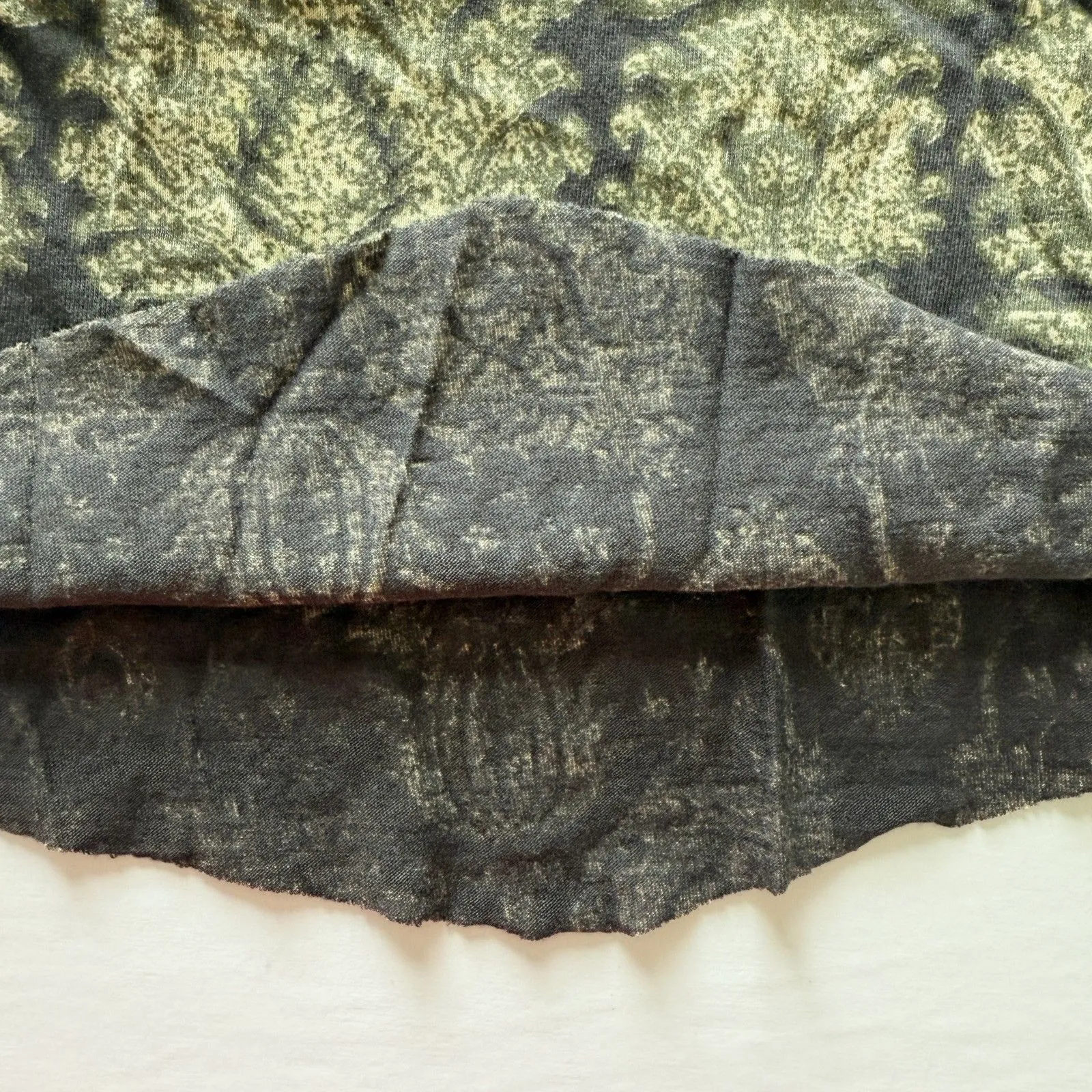 Peruvian Connection Brown Floral Button Front Long Sleeve Pima Modal Dress Sz M - Image 9