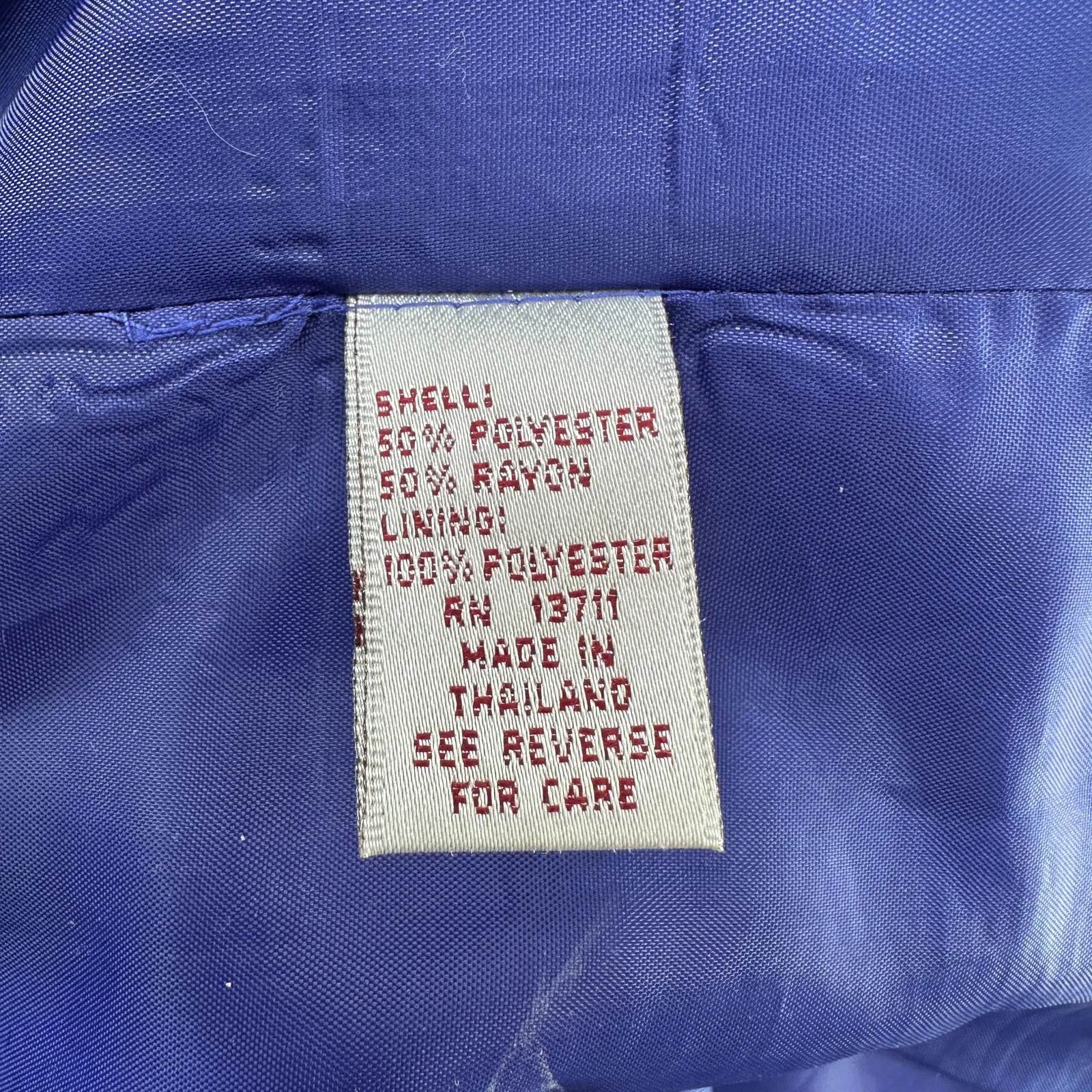 Vintage 90s Karen Scott Royal Blue Oversized Blazer Shoulder Pads Power Suit 8 - Image 8