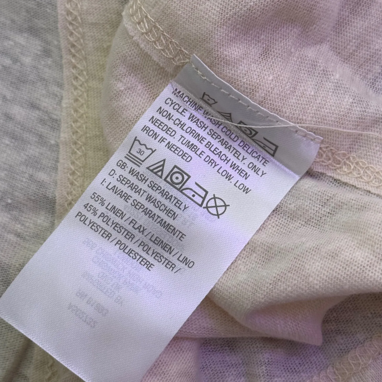 Peace Love World Flax Linen Slub Knit Flowy Tee Size M Minimalist Coastal BOHO - Image 8