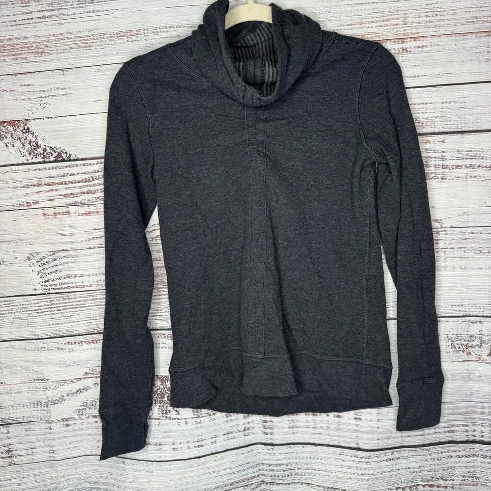 Lululemon In A Cinch Cowl Neck Pullover Top Long Sleeve Gray 4 - Image 2