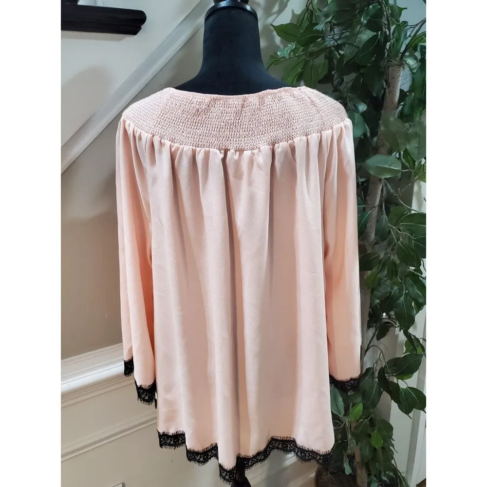 Just My Size Women's Pink Solid Polyester Round Neck Long Sleeve Top Blouse 2X - Image 7