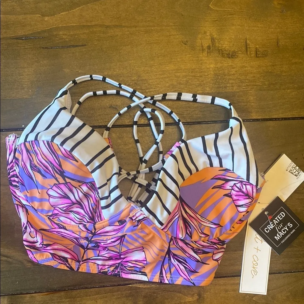 Salt + Cove Hawaiian bralette underwire‎ support bikini top
Size XS NEW lilac - Image 3