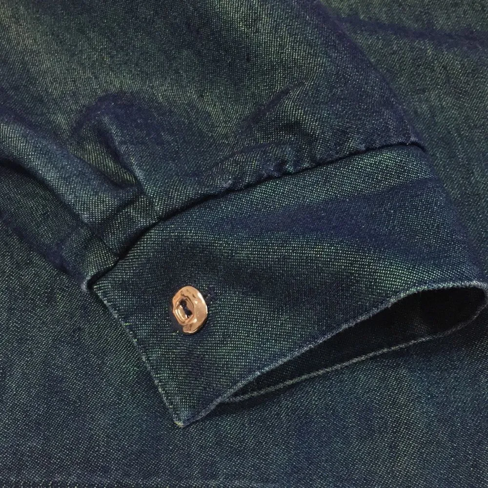 Riverchase • Blue Green Metallic Iridescent Button Down Size 14 - Image 14