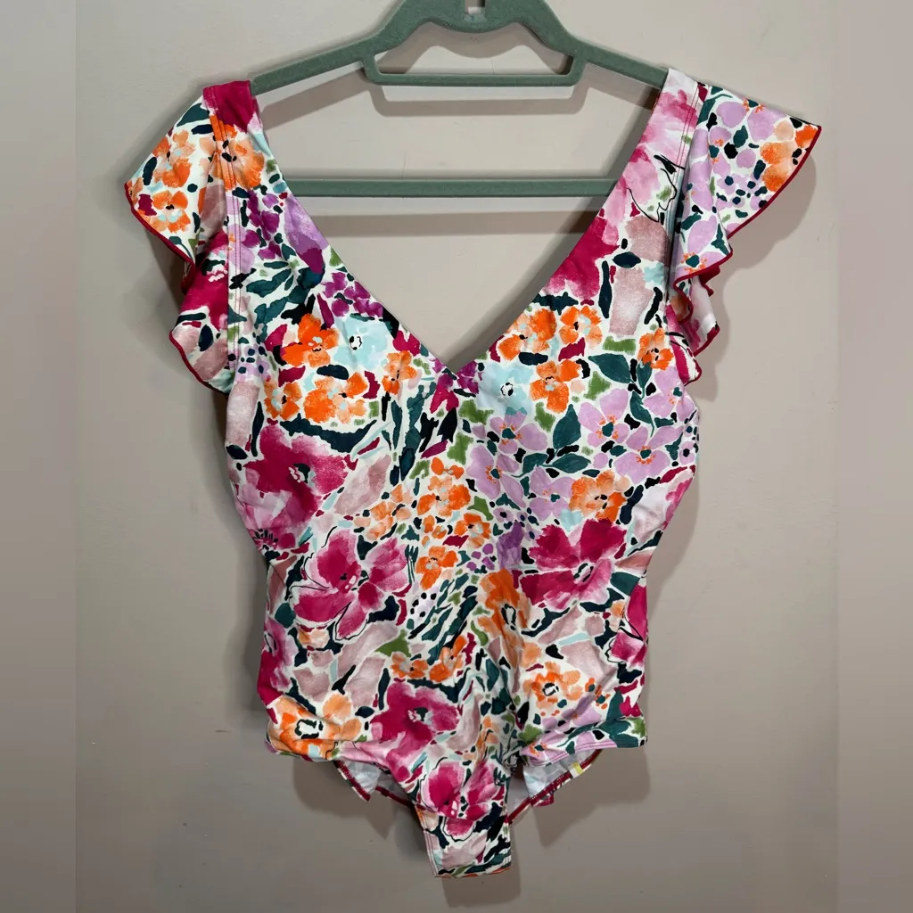 NWT Summersalt X LL Bean Ruffle Backflip One Piece‎ Floral Swimsuit 18 - Image 3