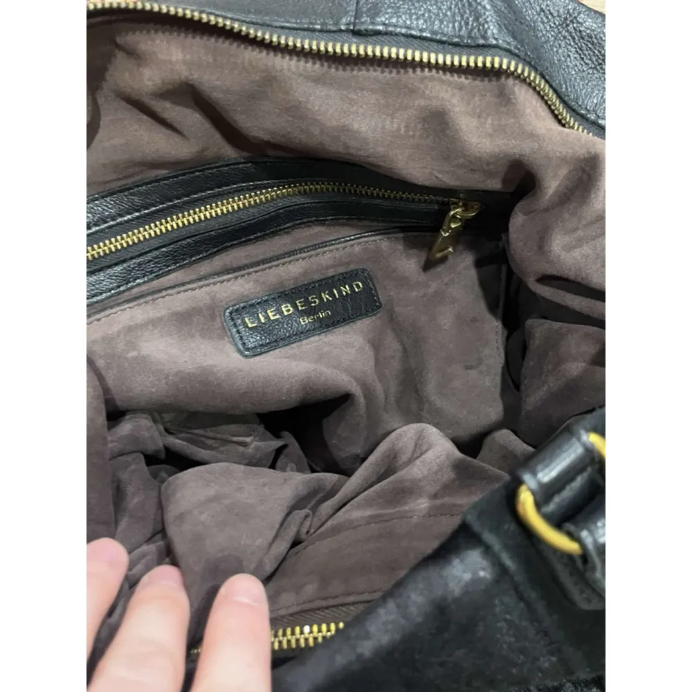 Liebeskind Berlin Black Leather And Cowhide Large Satchel Quiet Luxury Bag - Image 11