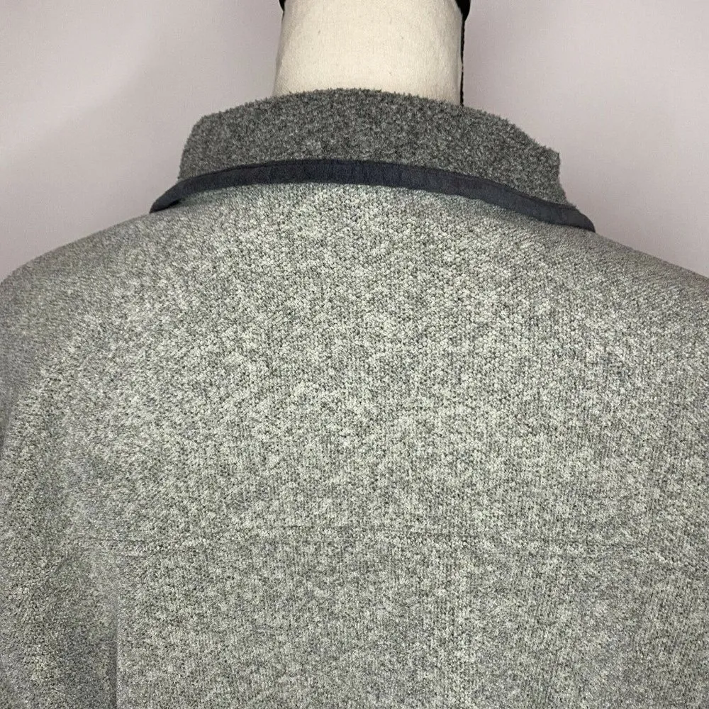 Vintage North Face Sz Medium Buttoned Front Sweater Jacket Cuffed Sleeve Gray - Image 6