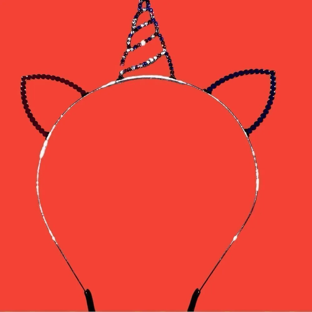 Patriotic unicorn headband! Silver - Image 2