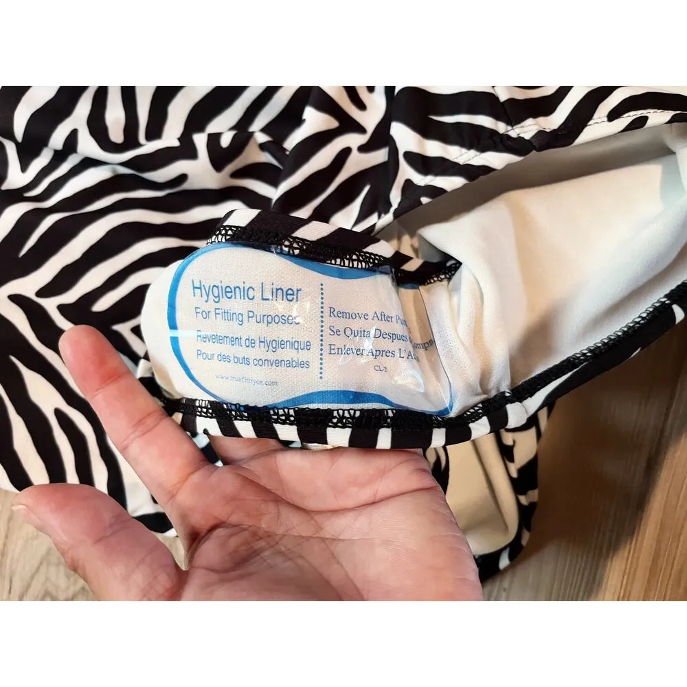 KATE SPADE Zebra Print Black White One Piece Swimsuit One Shoulder Animal XS NWT - Image 6