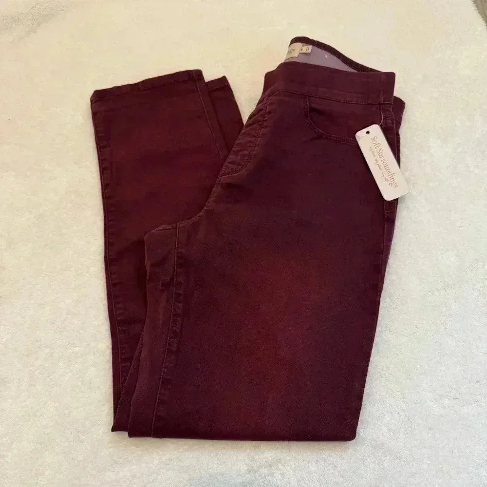 Soft Surroundings The Ultimate Pullon Relaxed Straight Jeans Size M Purp… - Image 2