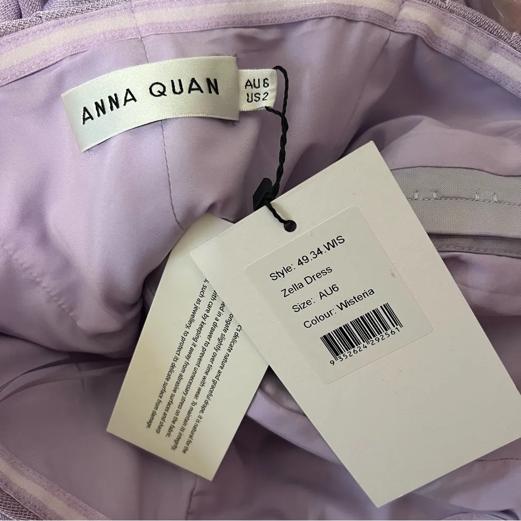NEW NWT Anna Quan Zella Strapless Draped Maxi Gown In Wisteria Light Purple - Image 11
