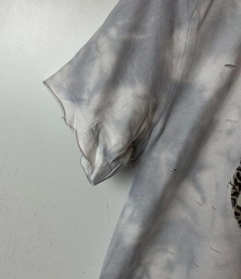 Distressed Journey T Shirt Gray White Medium M Tie Dye Rock Band Graphic Tee - Image 15