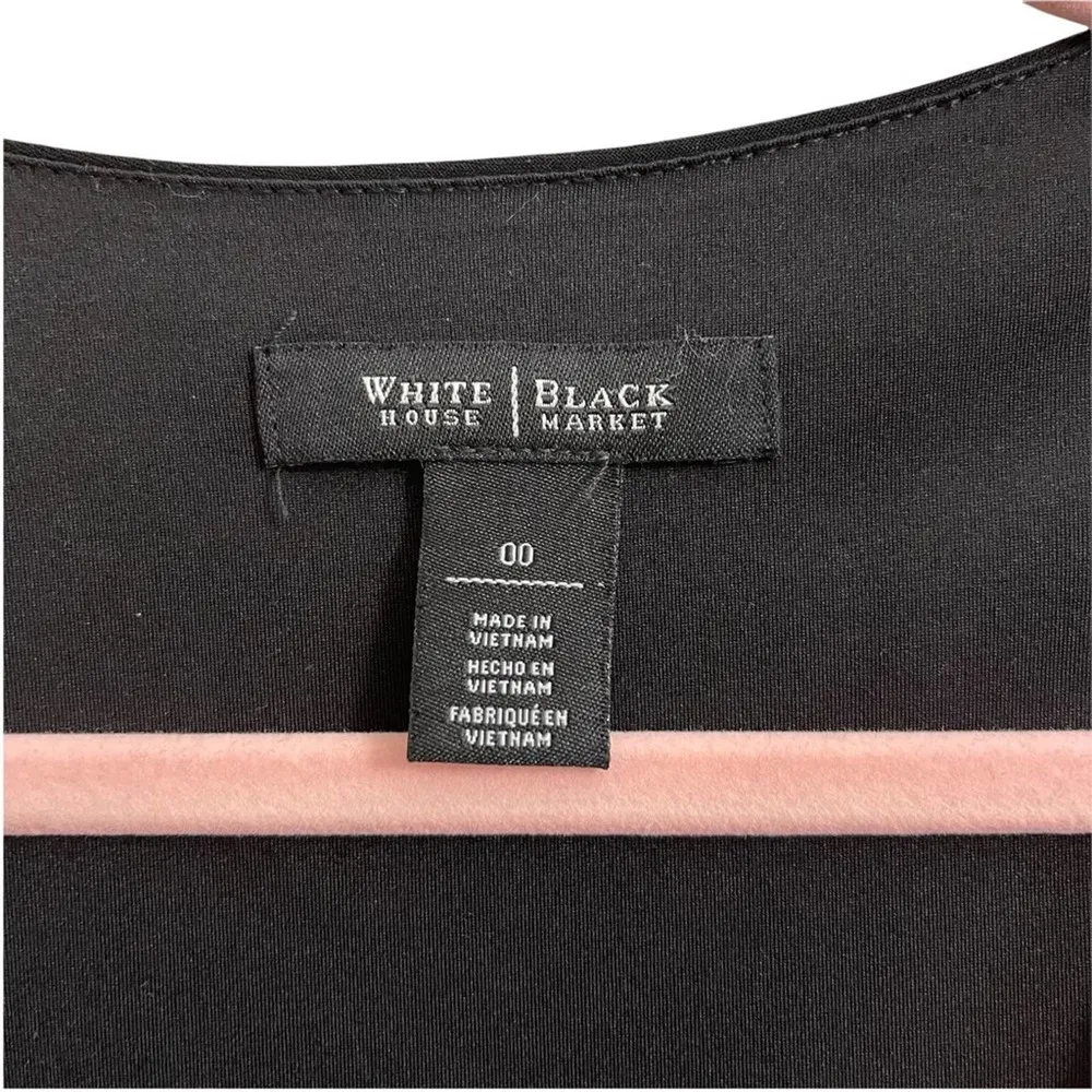 White House Black Market Black Faux Wrap Romper - Image 3